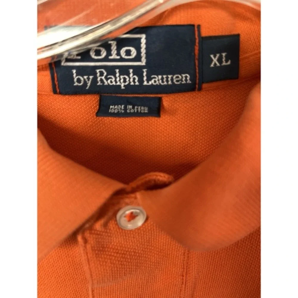 Mens XL Polo‎ Ralph Lauren Orange Polo Short Sleeve Shirt Cotton